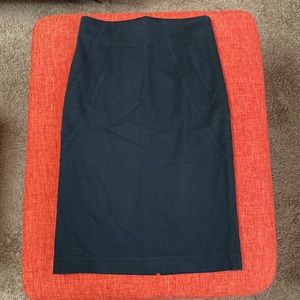 Chaiken Black Cotton Straight Pencil Skirt